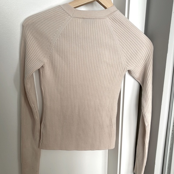 Babaton ribbed sweater beige xs - Picture 3 of 3